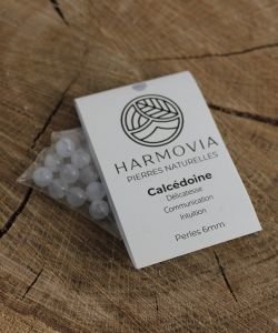 Perles Calcédoine Bleue 'AA' 6mm, 1 pièce